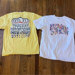 Billionaire Boys Club short sleeve t-shirt lot 2 white yellow Size XL RARE print